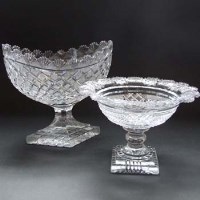 Lot 544 - Two mid 19th century cut glass vases