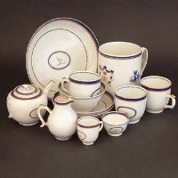 Lot 562 - Chinese export part coffee set with monogram