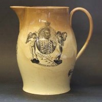Lot 576 - Creamware Lord Nelson battle of the Nile jug