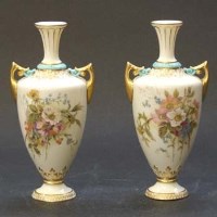 Lot 608 - Pair of Royal Worcester vases