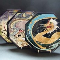 Lot 665 - Three Black Ryden plates