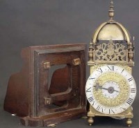 Lot 686 - Brass lantern clock inscribed Peter Closon