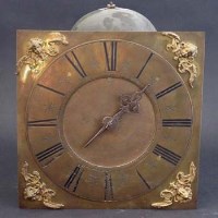 Lot 703 - Brass square faced spike clock