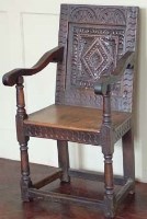 Lot 757 - Oak back stool