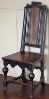 Lot 758 - Ebonised standard chair with cane panels
