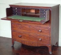 Lot 768 - 19th century mahogany secretaire chest
