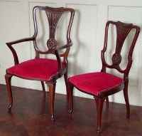 Lot 779 - Six mahogany salon chairs