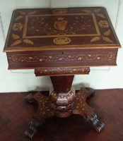 Lot 782 - Killarney yew sewing table