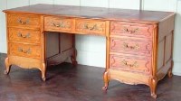 Lot 788 - French walnut twin pedestal desk