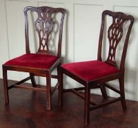 Lot 790 - Eight Chippendale style mahogany dining chairs