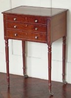 Lot 821 - Small mahogany chest on turned legs