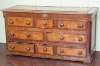 Lot 828 - George III oak mule/Lancashire chest