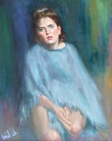 Lot 6 - Douglas Hills, Blue Girl, oil