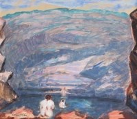 Lot 19 - A. Walkowitz, Nudes in Canyon, oil
