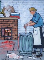 Lot 28 - Charles M. Jones, Washday, oil