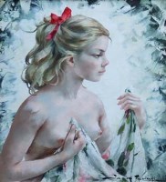 Lot 40 - Igor Talwinski, Portrait of a girl, oil