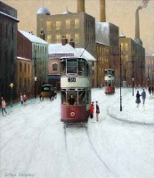 Lot 95 - Arthur Delaney, Mill Town in Winter, oil