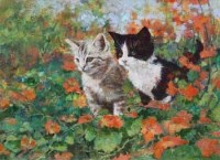 Lot 100 - David C. Lyons, A Hunting We Will Go, oil
