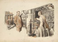 Lot 122 - F. Matania, In the factory, pencil and colour wash