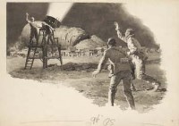 Lot 125 - F. Matania, The Searchlight, pencil and grey wash