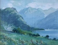 Lot 137 - Henry Wilkinson, View in the Lake District, watercolour