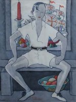 Lot 138 - Albert Wainwright, Seated Boy With Fruit Bowl, watercolour