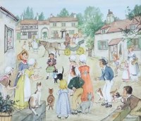 Lot 159 - Patience Arnold, Pussycat where have you been?, watercolour