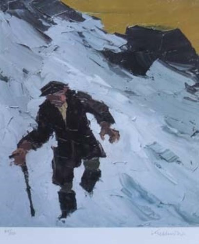 Lot 180 - After Sir Kyffin Williams, John Jones - Farmer, signed print
