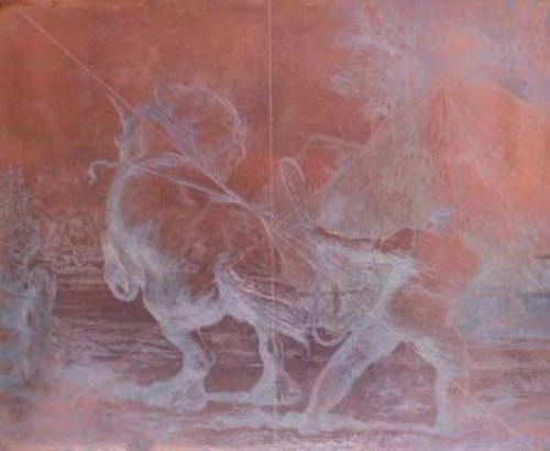182 - C. F. Tunnicliffe, The Colt, original etched copper plate