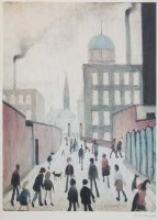 Lot 184 - After L.S.Lowry, Mrs Swindell's Picture, signed colour print