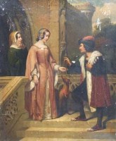 Lot 192 - After Sir John Everett Millais, The Suitor, oil