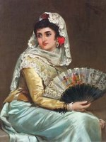 Lot 209 - John Haynes Williams, Seated Spanish beauty, oil