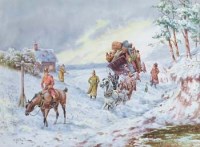 Lot 217 - H. Murray, winter coaching scene, watercolour