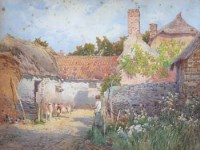 Lot 222 - George Hodgson, Farm at Porlock, Somerset, watercolour