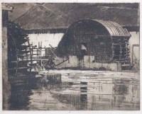 Lot 231 - Frank Brangwyn, The Waterwheel, signed etching