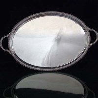 Lot 292 - Silver twin handled tray.