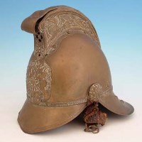 Lot 440 - Brass fireman’s Helmet.