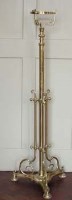 Lot 451 - Brass Victorian standard oil lamp and shade.
