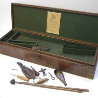 Lot 468 - Oak and brass gun case.