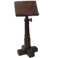 Lot 485 - Oak music stand or lectern dated 1850