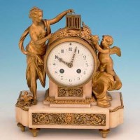 Lot 613 - French gilt clock.