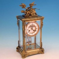 Lot 618 - Mantel clock (Payne, Tunbridge Wells) complete with key and pendulum