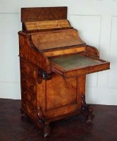 Lot 635 - Victorian walnut davenport