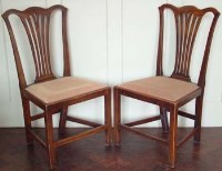 Lot 644 - Set six elm splat back dinning chairs.