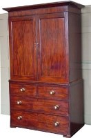 Lot 645 - Mahogany linen press
