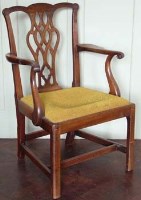 Lot 647 - Chippendale style elbow chair