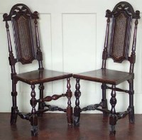 Lot 655 - Pair of 17th century cane back chairs