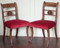 Lot 656 - Set of six early 19th Century mahogany dining chairs on sabre legs