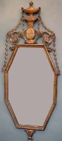 Lot 677 - Sheraton Revival gilt wall mirror.