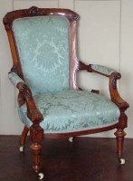 Lot 710 - Victorian walnut arm chair
